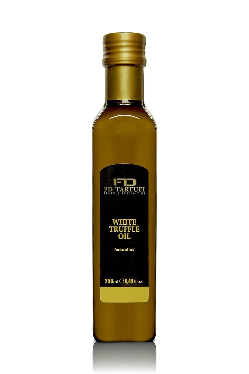 FD TARTUFI White Truffle Oil 250 ml (8.45fl oz) Gourmet Food Seasoning | Dressing - Made in Italy | Extra Virgin Olive Oil | Kosher | Vegetarian - non gmo
