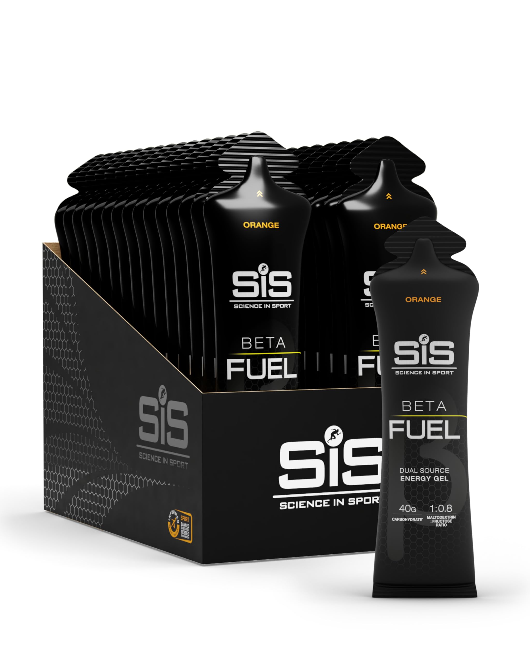 Science In Sport Unisex Orange Sis Beta Fuel Dual Source Energy Gel 30 Pack