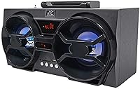 Vista 2 de NYC Acoustics NPB3 Dual 4 "Altavoz Bluetooth Boombox portátil+USB/SD/LED+Remoto, Negro