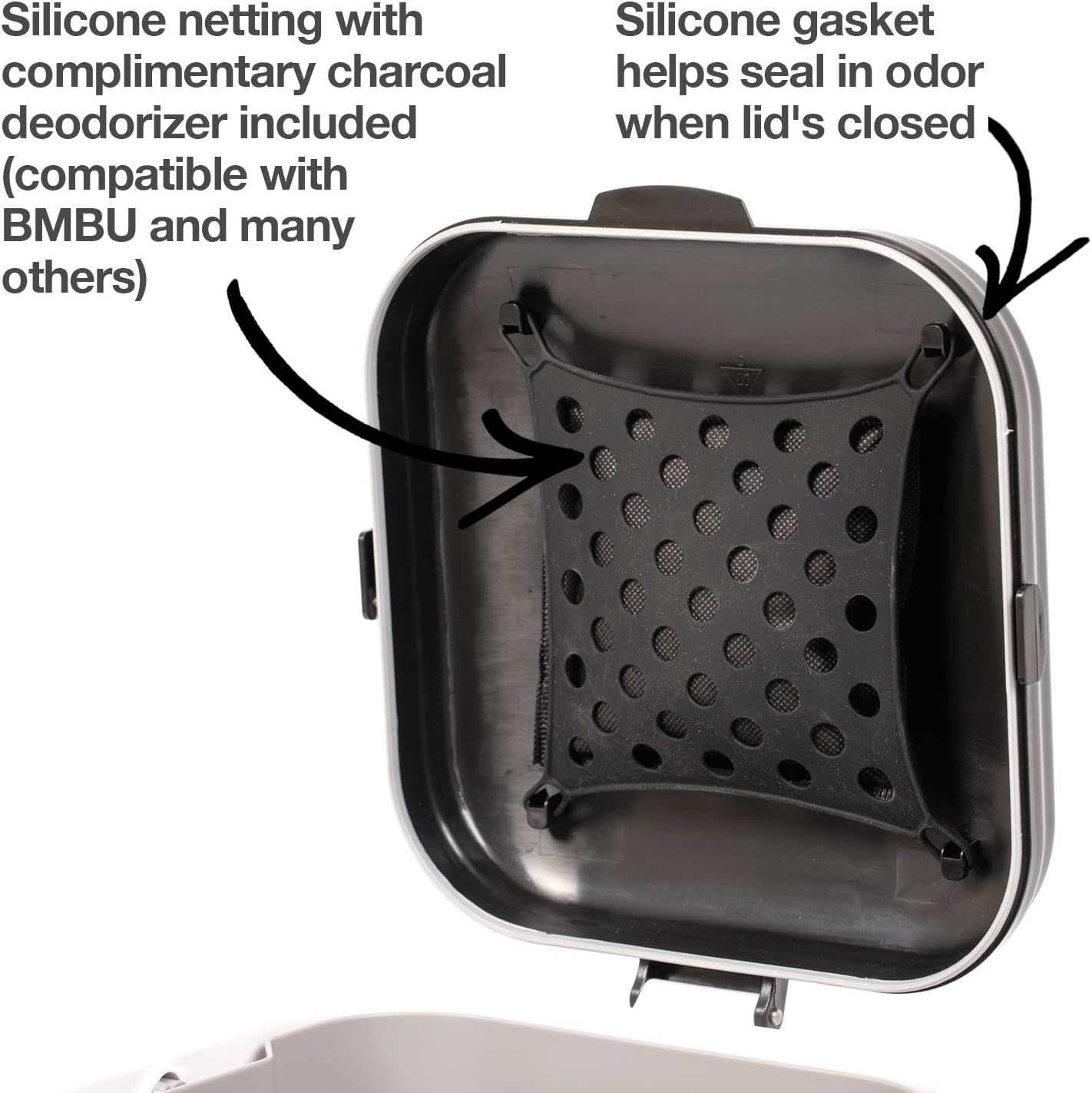 PetFusion PF-LC1A Portable Cat Litter Disposal (Locking Handle, Complimentary Litter Deodorizer & 10 Biodegradable/Compostable Waste Bags Incl.), White and Black