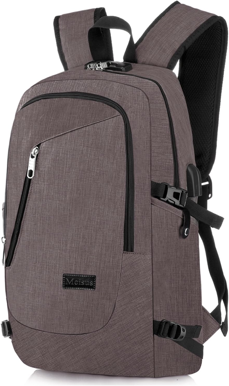 MEISUS Business Laptop Backpack For Men , Anti-theft Cipher Lock Water Resistant Usb Charging Port Computer Bag , Under 17-Inch Laptop Bag and Notebook