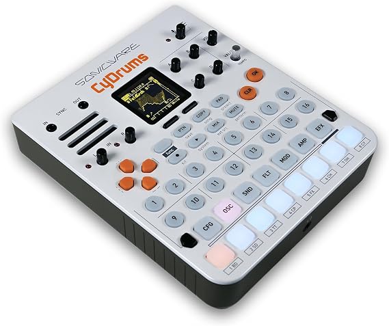 Sonicware CyDrums [Expressive Drum Synthesizer] Neo-Hyperactive Drum Machine, Wavetable x Velocity & Pressure Modulation, Wavetable Synth, Built-in speaker & Battery-powered