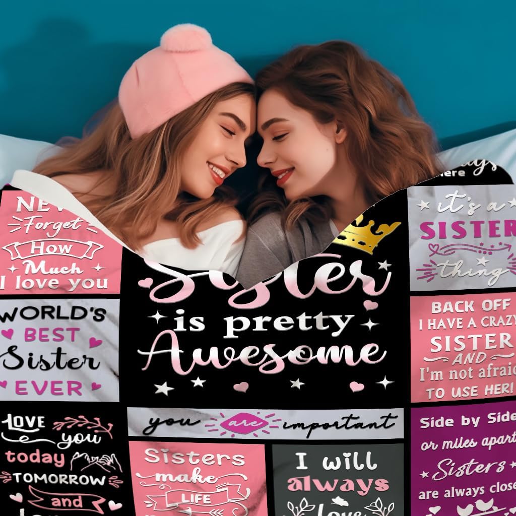 Sister Blanket Gifts for Women,Flannel Sister Throws and Blankets Birthday Christmas Graduation Gifts from Brother 50"x40" - Image 5