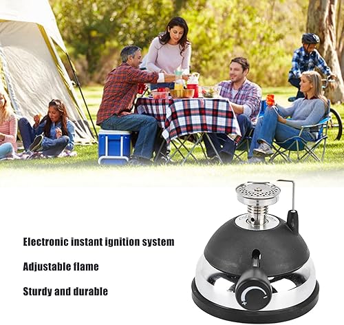 Miniatura 4 de Fdit Mini quemador de butano para sifón de mesa, sifón, llama ajustable, acero inoxidable, sifón, cafetera, mini mesa de butano, para picnic,