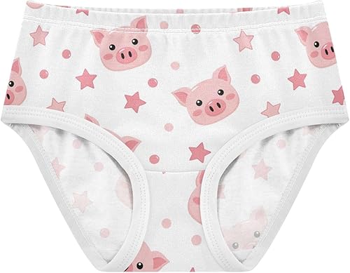 J JOYSAY Pig Stars White Girls' Underwear Cotton Comfort Briefs
