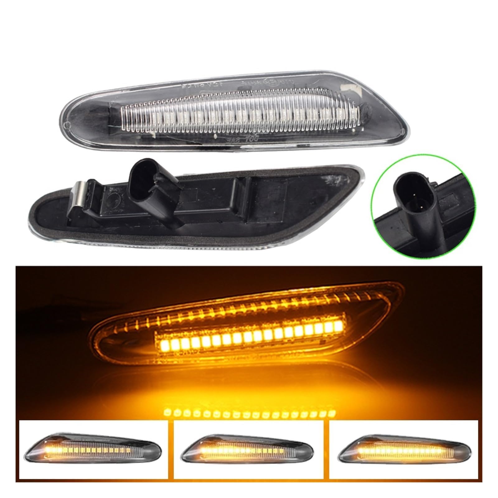 Mini uniwersalne wskaźniki Dla BMW 3 Dla Seria E46 Sedan Dla Wagon Facelift 2002-2005 Motocyklowe kierunkowskazy LED Dynamiczne boczne znaczniki skrętu