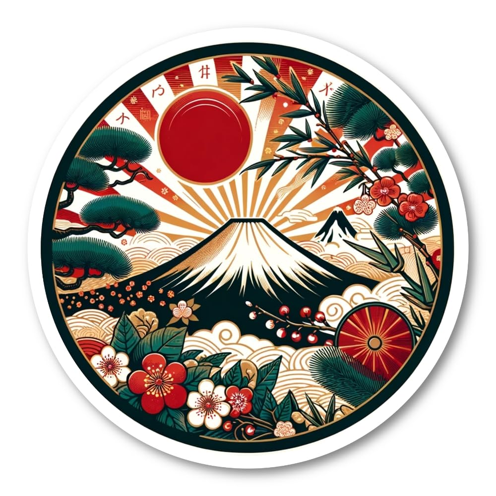 Amazon.co.jp: Biijo 富士山02 波 正月 和風 日本風 japan ステッカー