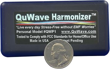 EMF Protection & Improved Well-being. Boosts mental & physical, fights EMF, stress, illness, negative energy. Emits protective Orgone-Chi Schumann Resonance Field. QuWave Personal Harmonizer QWP1B