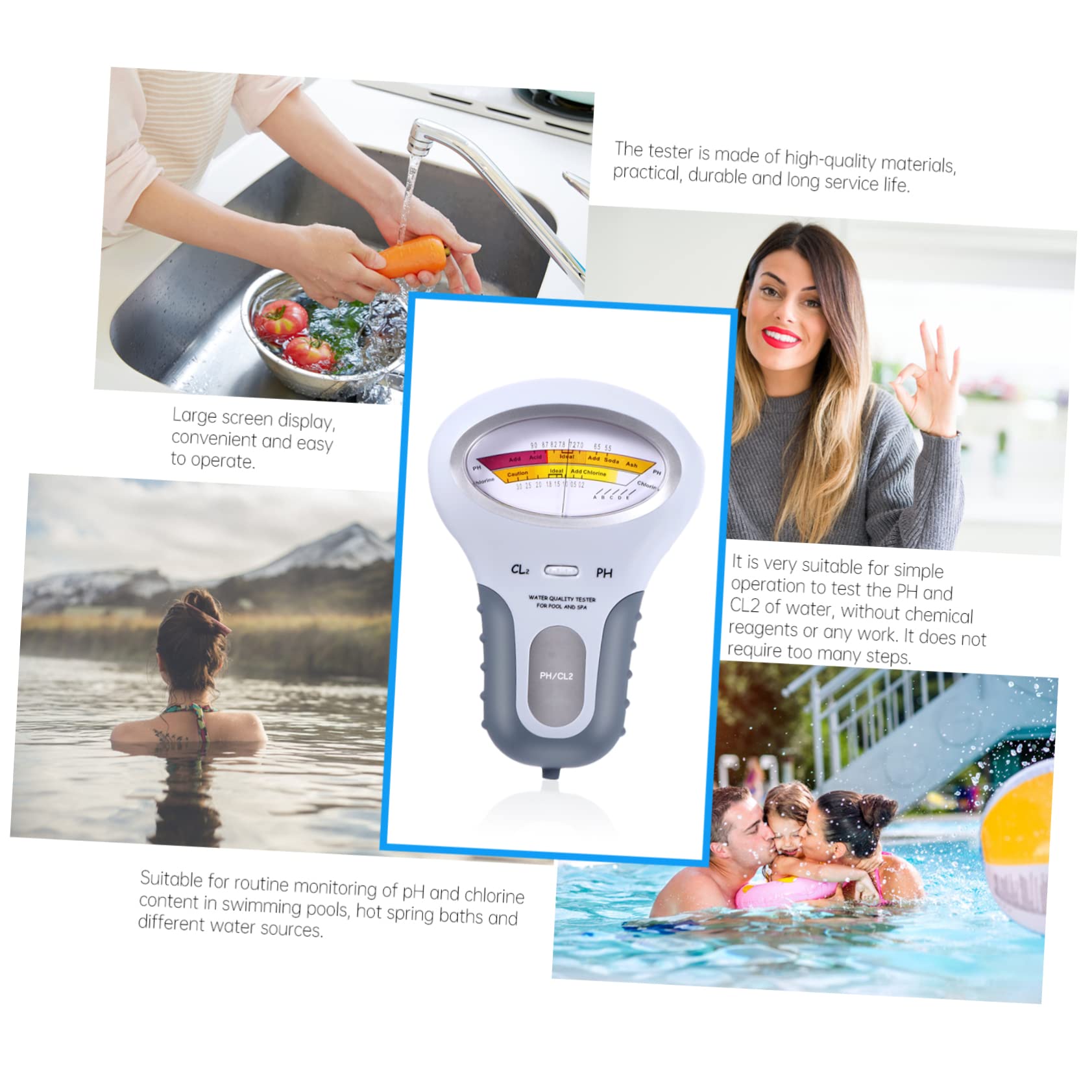 4stücke Ph Tester Für Schwimmbad Wasserqualität Digitale Anzeige Leicht Tragbar Material Für Pool Aquarien Präzise Ph Messung Langlebig