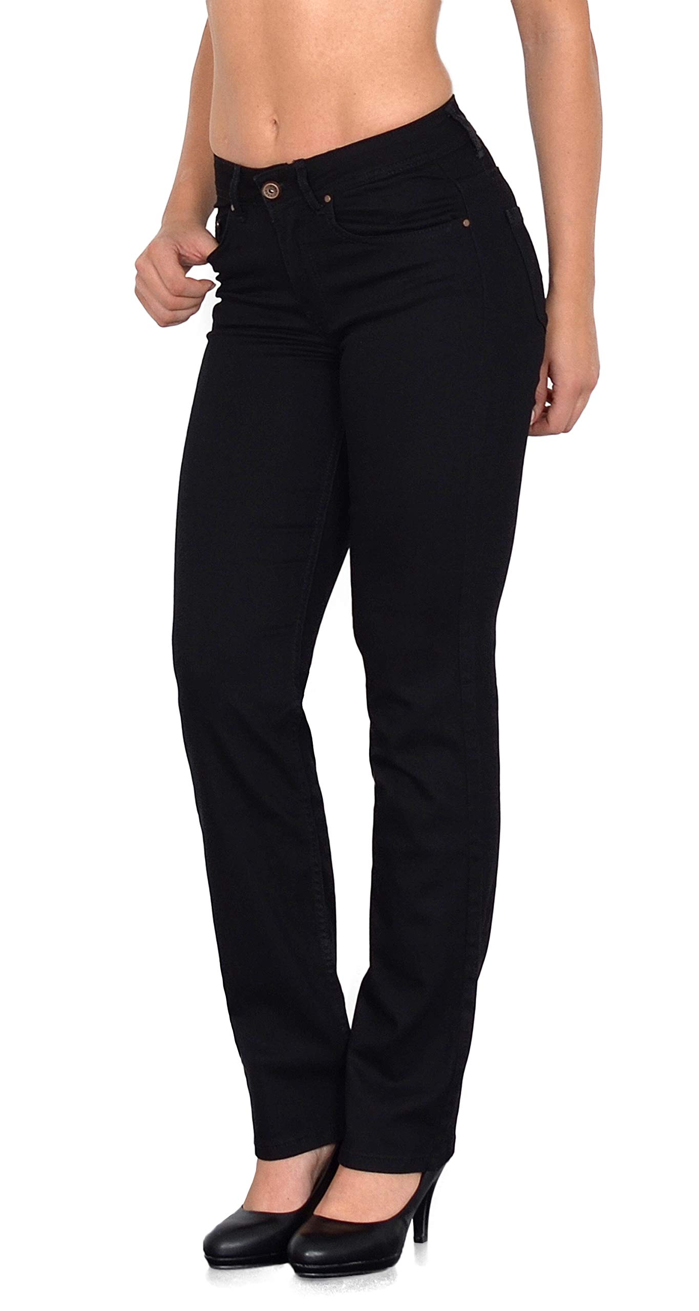 ESRA Straight Jeans Damen Stretch Hose Damen Jeans High Waist - Premium Damen Jeans Gerades Bein bis Übergröße Große Größe G6
