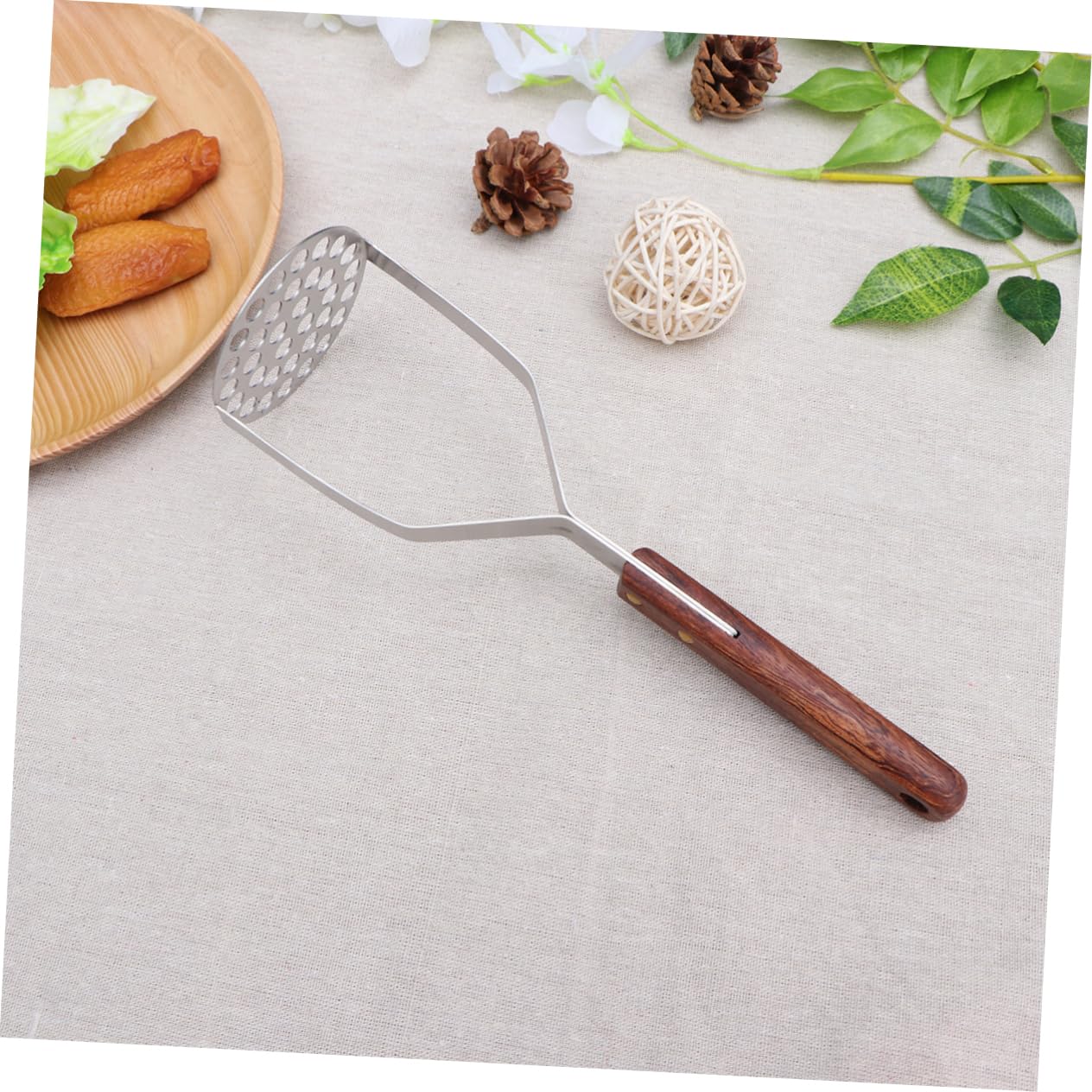 Ciieeo Stainless Steel Potato Ricer Masher with Handle Kitchen Gadget for Mashing Vegetables and Fruits Easy to Clean Non Slip Design for Comfortable Use