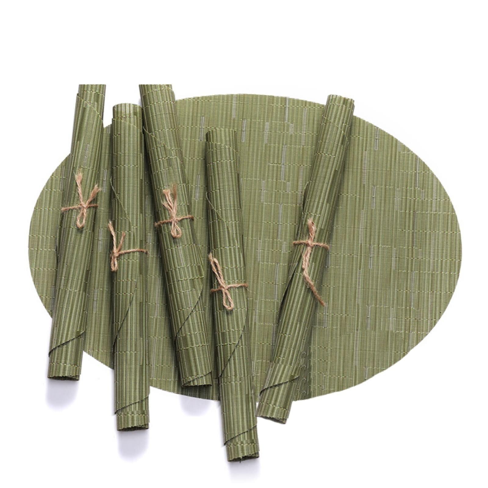 Napperon Table Restaurant Lavable 8 Pièces, 32.5 x 45 CM Vert Napperon Table Restaurant Antidérapant 70% Vinyle 30% Polyester, Couleur Unie avec Ovale