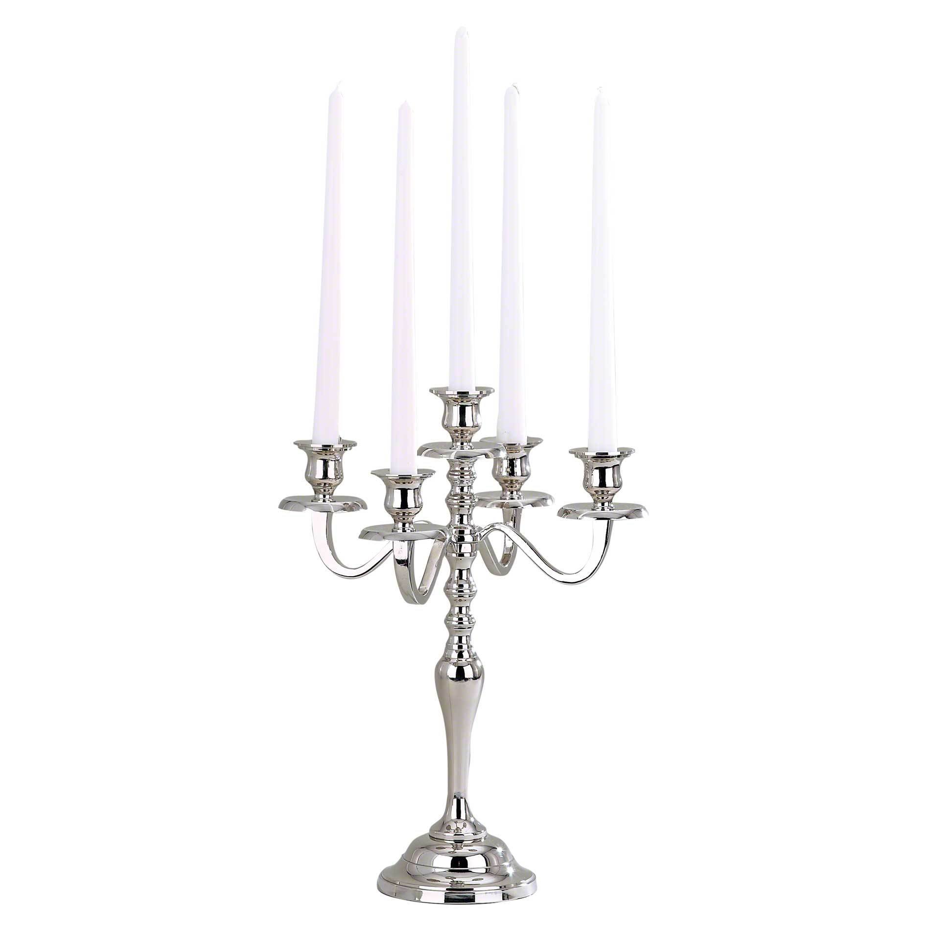 Elegance 5-Light Silver Finish Hampton Candelabra, 16