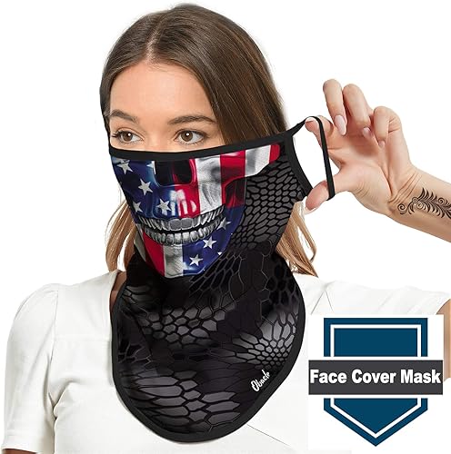 Miniatura 3 de Obacle Mascarilla de cara y cuello tipo pañuelo con tiras para las orejas bufanda y mascarilla, cubrebocas para hombres y mujeres