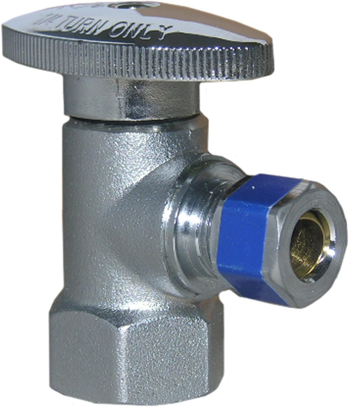 LASCO 06-9293 Angle Stop Quarter Turn Ball Valves, 5/8-Inch Quick Connect Inlet X 3/8-Inch Compression Outlet, Chrome