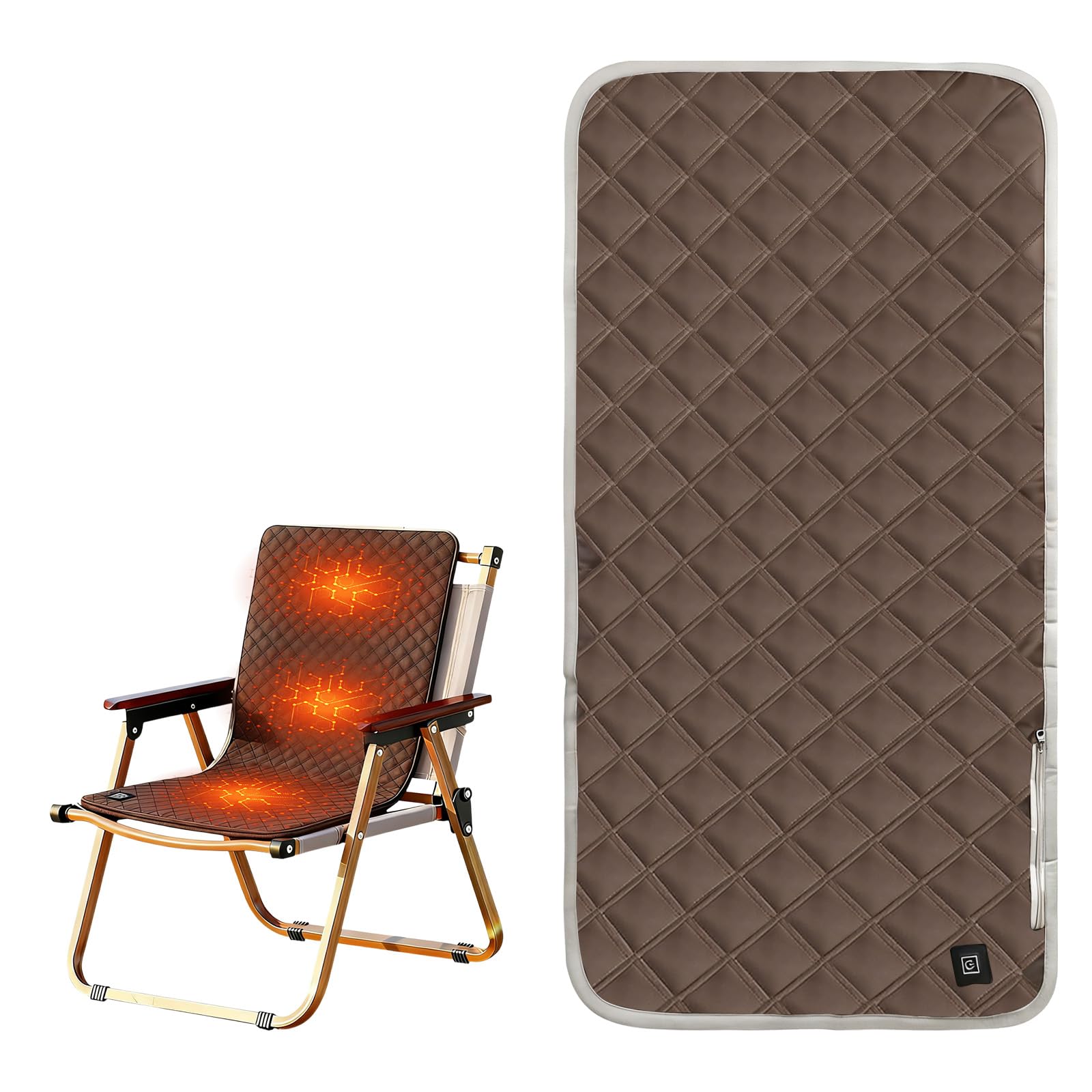 GBKDQQ 45 X 90 cm Beheiztes Sitzkissen Outdoor, Verbesserte 3 Stufen Tragbare Wärmekissen Elektrisch, Heizkissen USB, Sitzheizung für Winter Outdoor Ausflug Camping Angeln Jagd