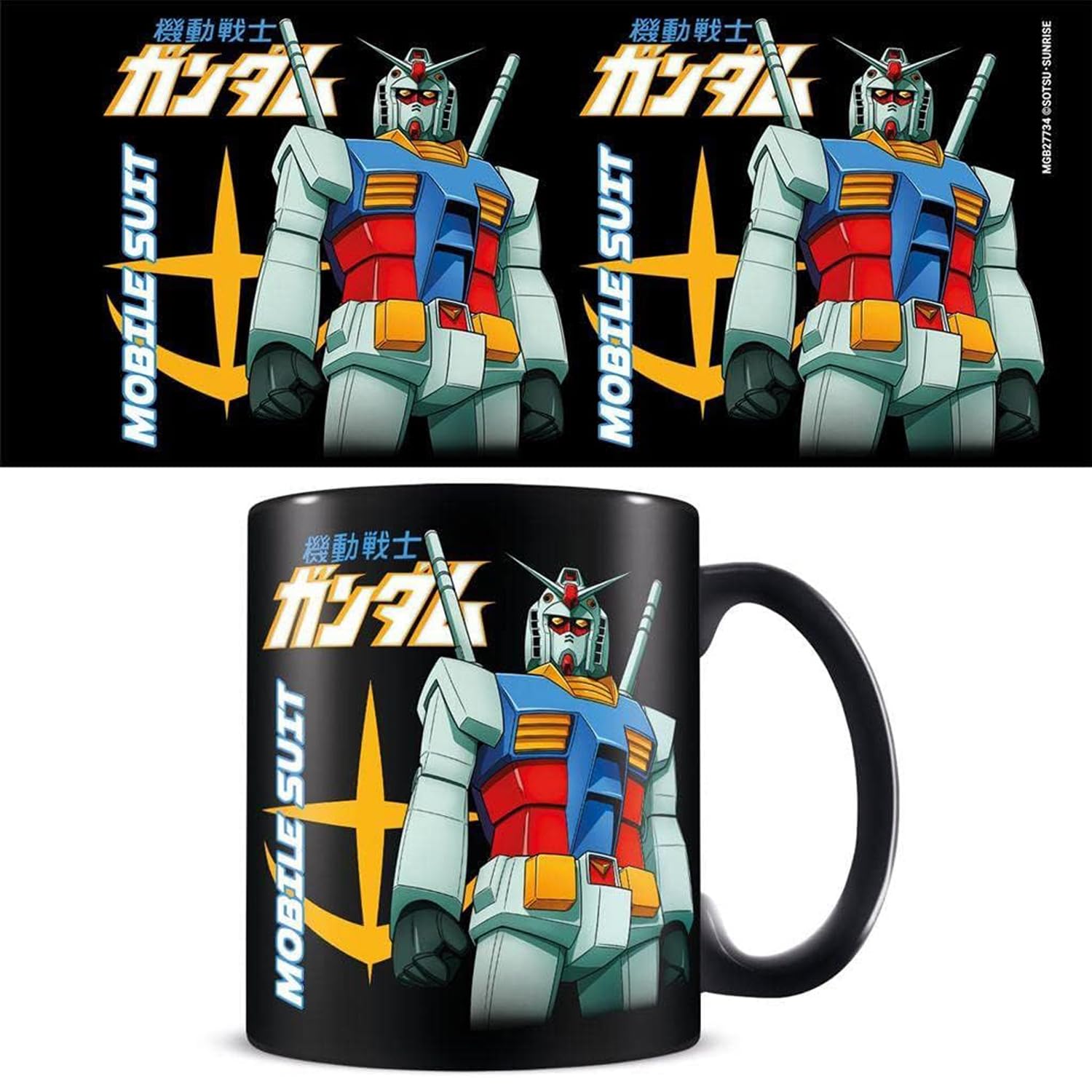 Gundam Mobile Suit Design 11oz Ceramic Black Coffee Mug in Presentation Gift Box - Official Gundam Merchandise - Image 3