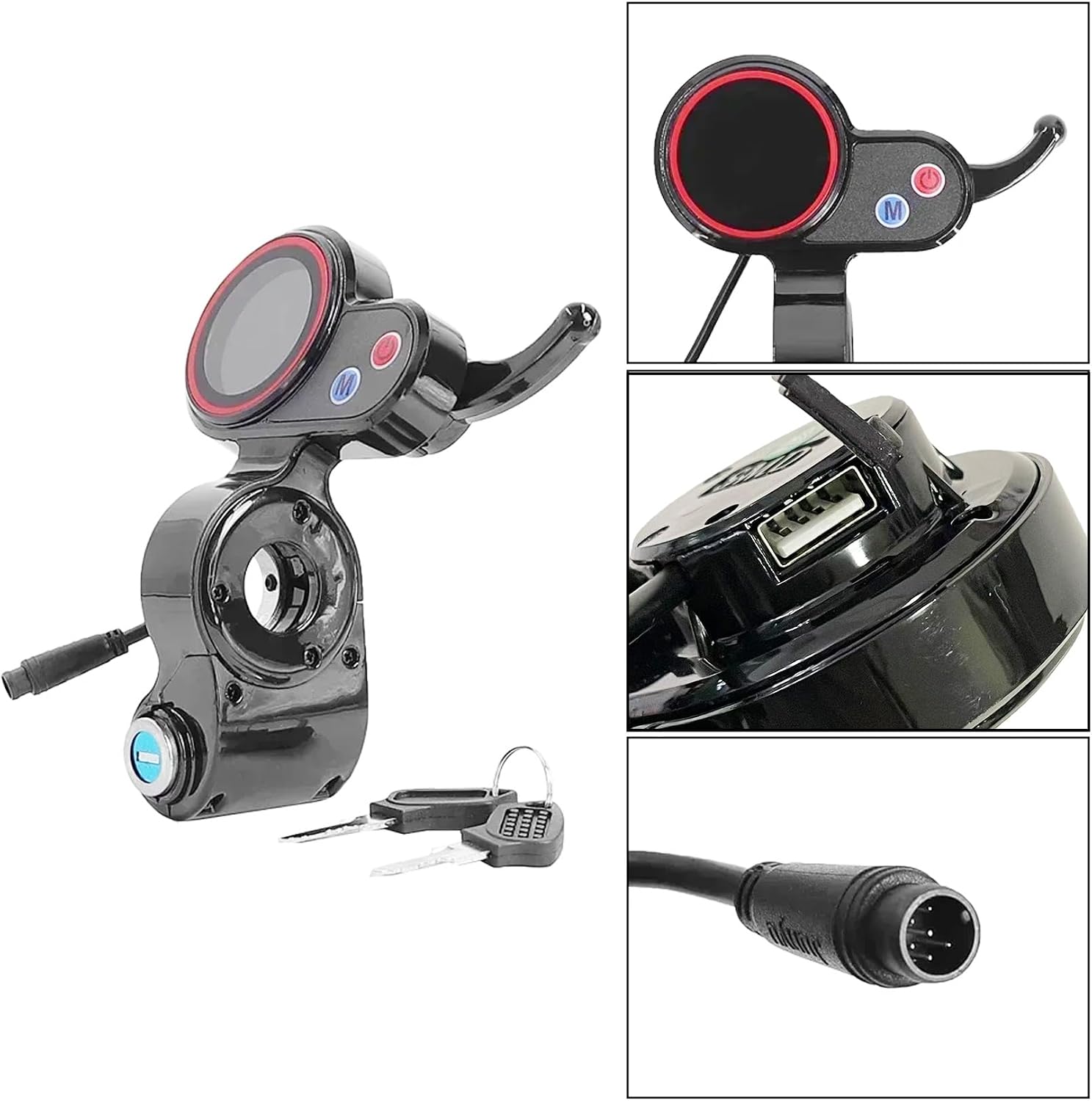 Electric Thumb Throttle Display Compatible with H5 Electric Scooter 6-Pin Speed Controller Accessories with Lock, LCD Display Control Panel for M4 Electric Scooter Throttle