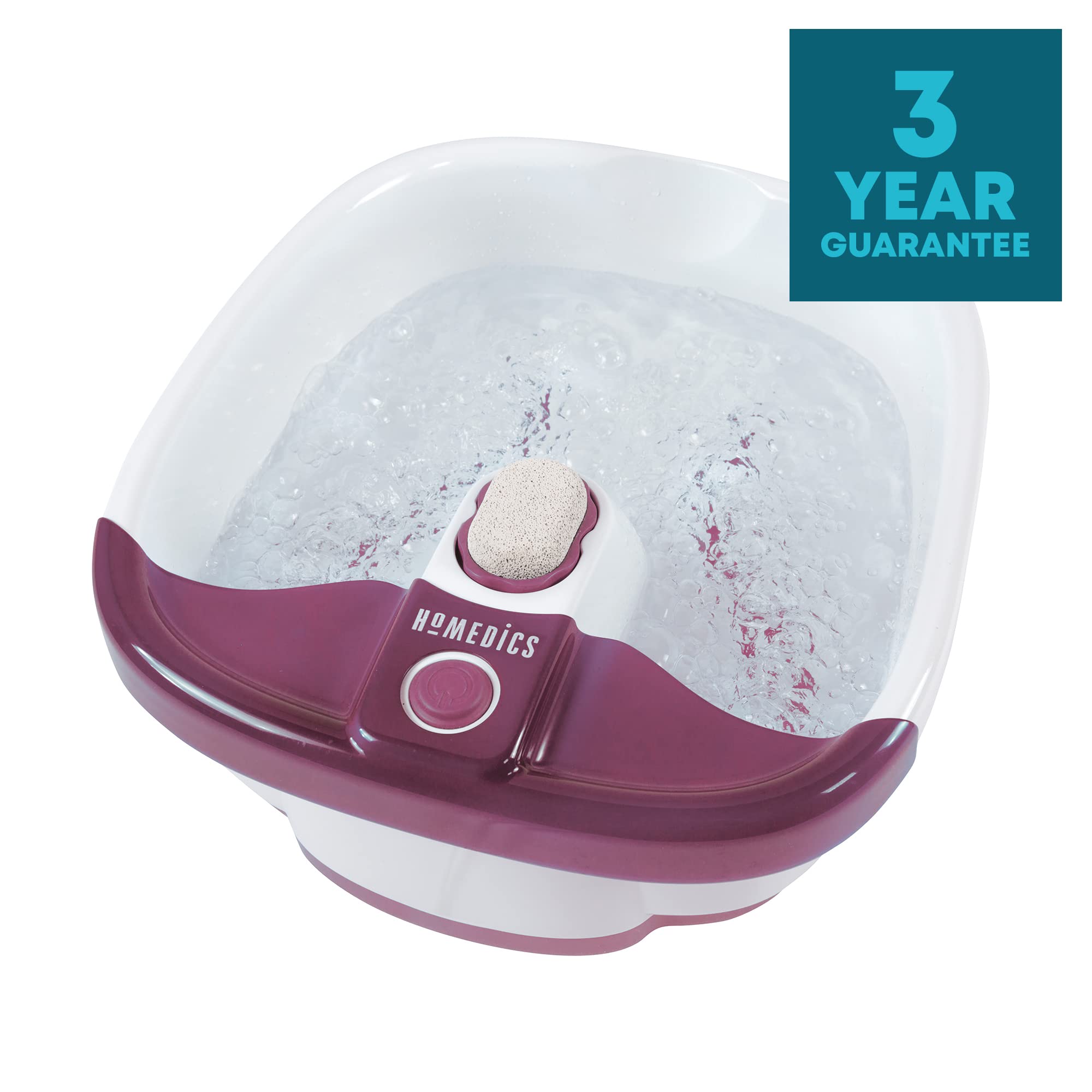 Homedics Massaggiatore Per Piedi Elettrico Con Funzione Calore, Bianco, ‎41 x 13 x 37 cm; 3.11 grammi & Bubble Mate Foot Spa Idromassaggiatore Plantare, Pediluvio Massaggiatore Piedi Elettrico, Bianco