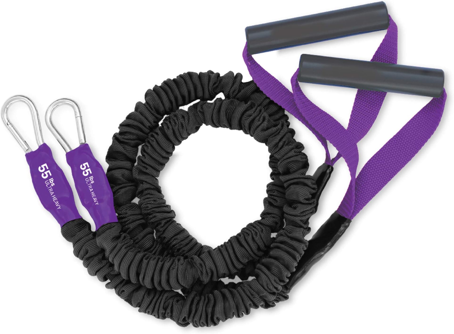 FitCord X-Over Resistance Bands - Premium Exercise Cords for Crossfit, Shoulder & Arm Care, Muscle Performace, Sports, & Rehab Workouts - 1 Pair - 3 to 55 Pounds