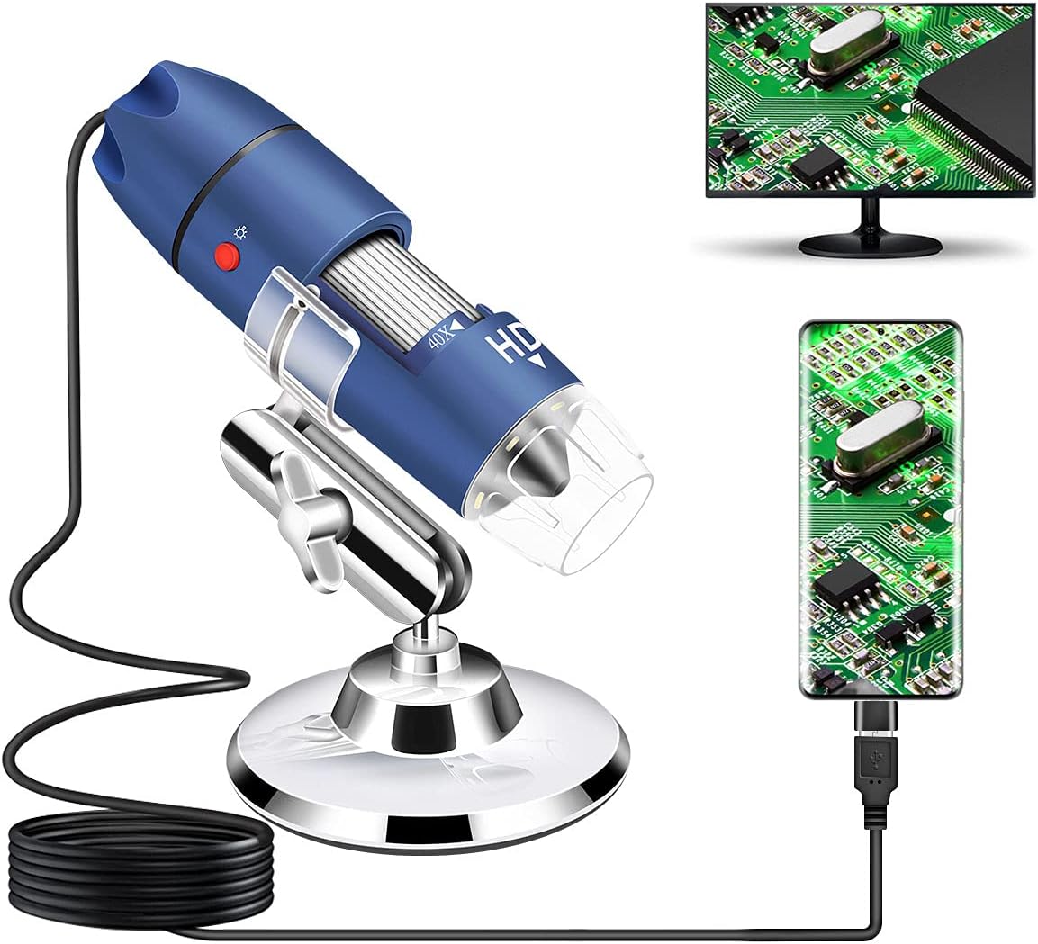 Amazon.com : Bysameyee USB Digital Microscope 40X to 1000X, 8 LED ...