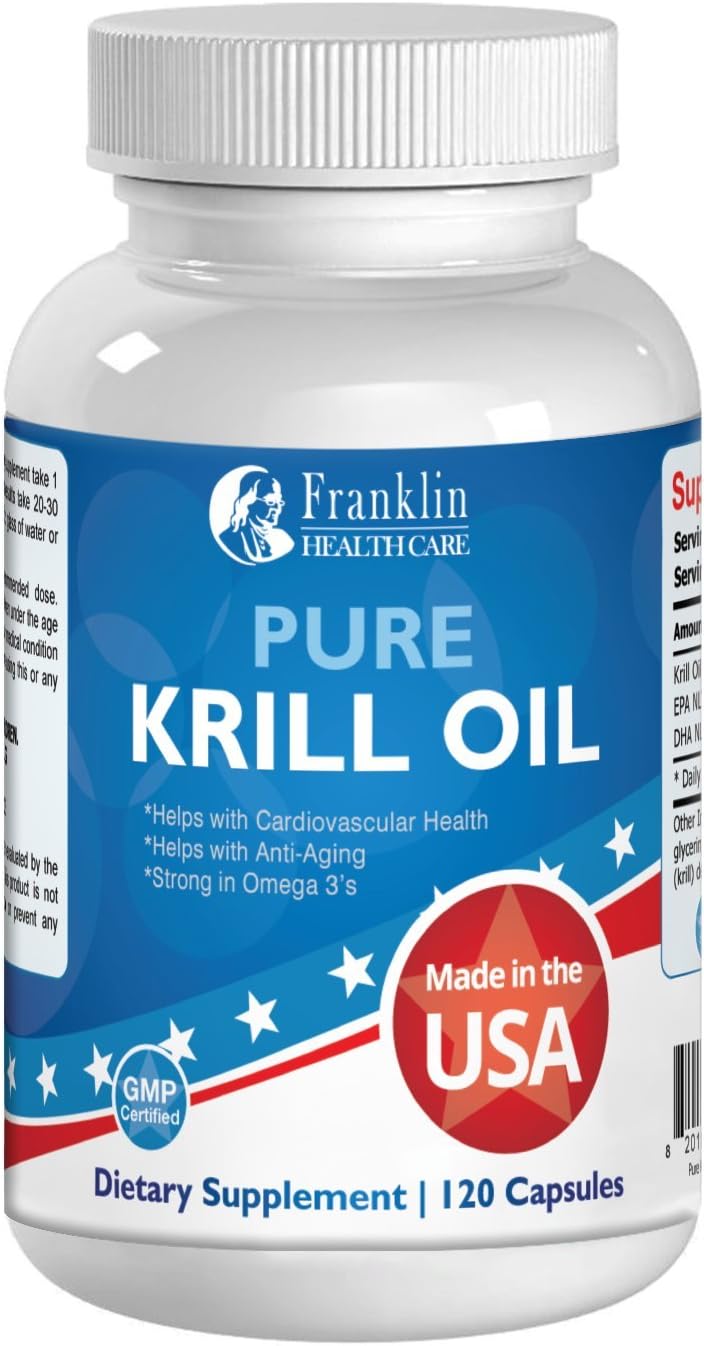 Krill Oil Supplement, 60 Count, 500 Milligrams Per Capsule, 1000 Milligrams Per Day