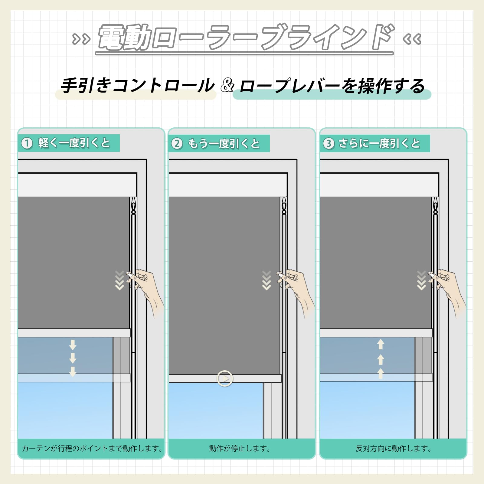 Amazon｜電動ロールスクリーン 遮光ロールカーテン つっぱり棒電動 