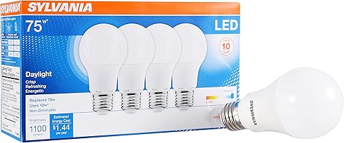 Miniatura 15 de Bombilla LED A19 SYLVANIA, 60 W = 8.5 W, no regulable, acabado esmerilado, 800 lúmenes, 2700K, blanco suave, paquete de 12 (74469)
