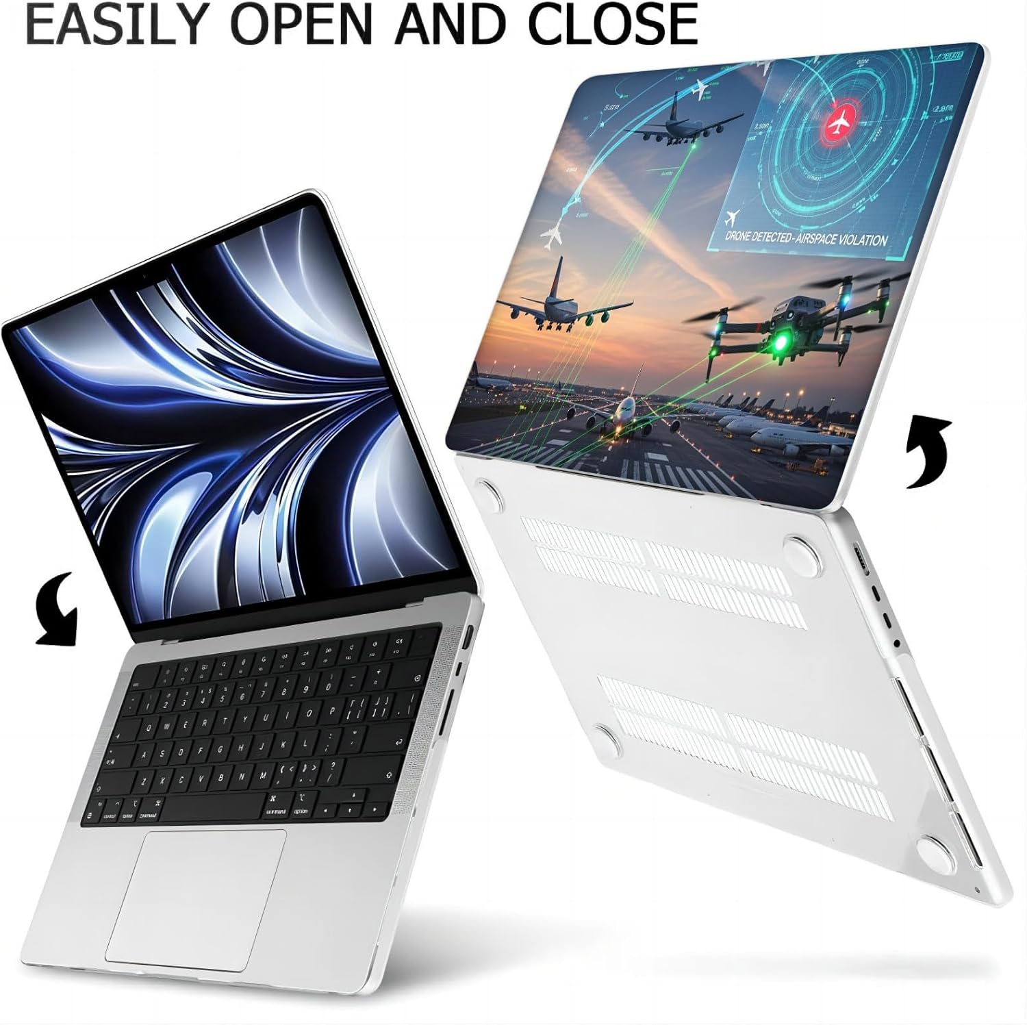 Compatible with MacBook Neo 13-inch, Hard Shell Case with Keyboard Cover and Screen Protector (A3404 A18 Pro chip, 2026 Release) - Airplanes MC22873