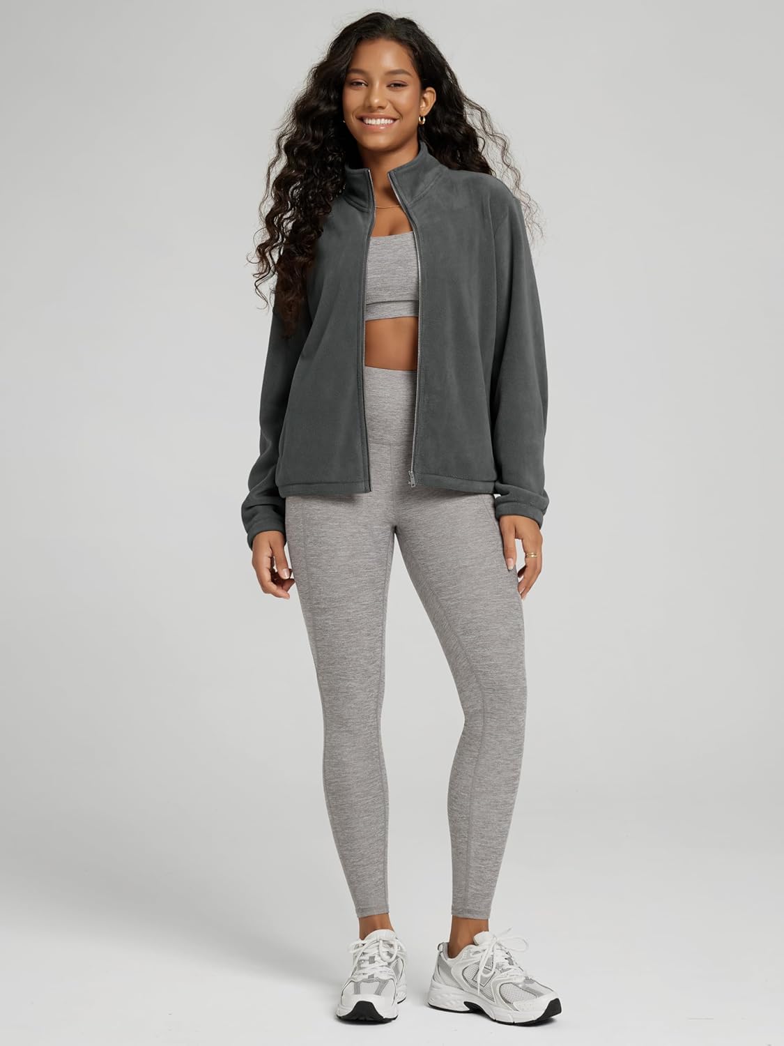 ODODOS Women's Polar Fleece Full-Zip Jacket – Soft Warm Winter Essential Long Sleeve Outerwear with Pockets - Image 4