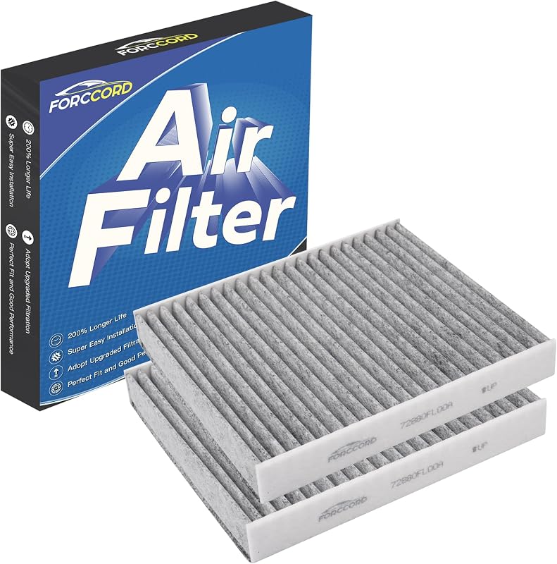 Filtro de ar-condicionado de cabine Forccord para Toyota Tundra, Sequoia, Tacoma e Lexus LS500 – 2 unidades