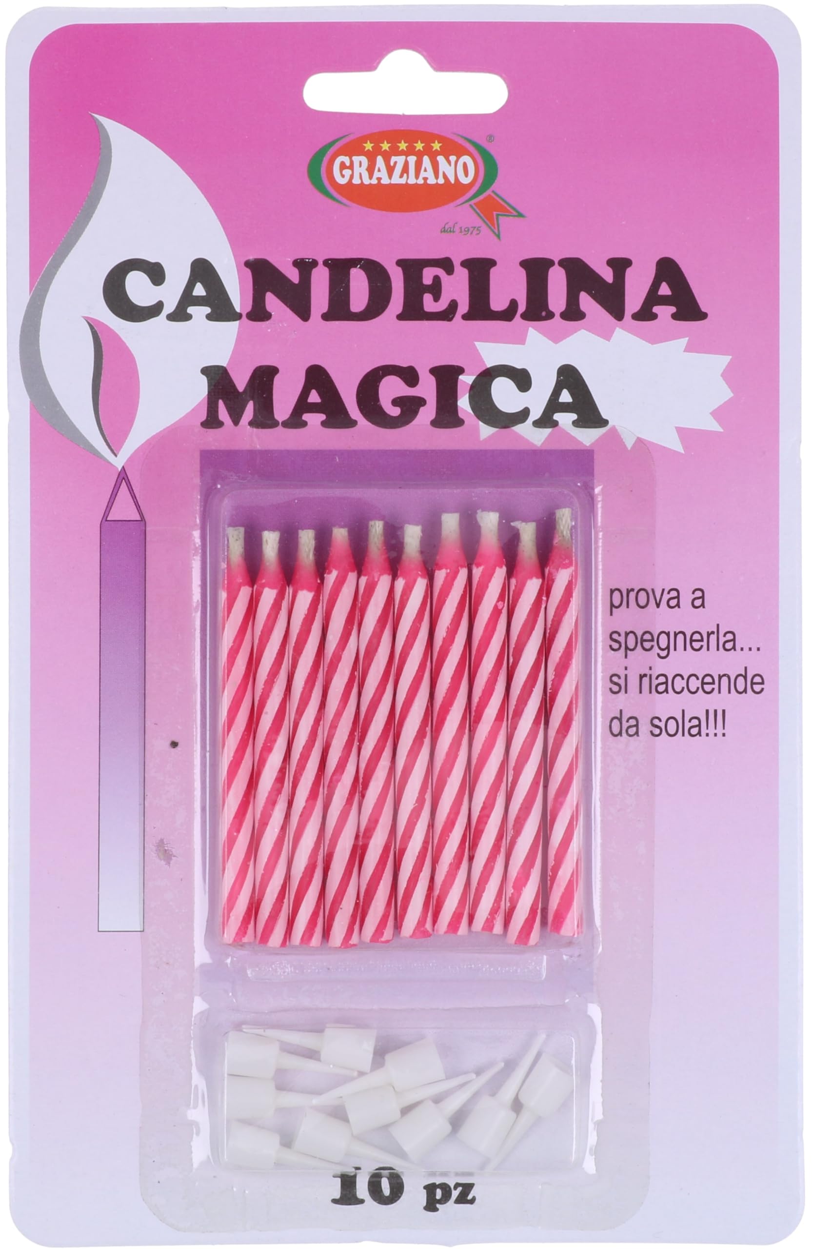 Magic Candle Pink 10 Pieces