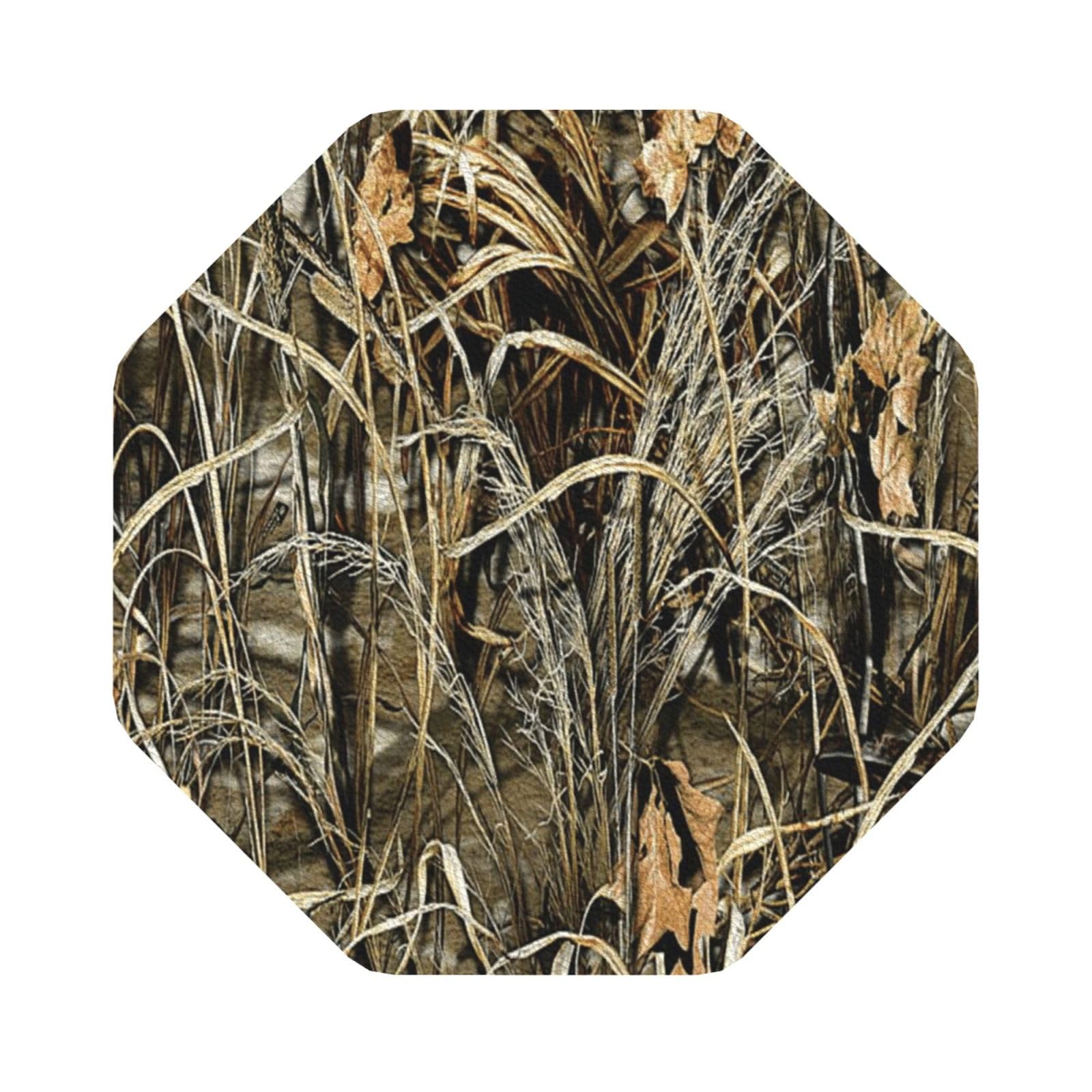 Camo Yellow & green PU Leather Coasters Set of 6 Octagon Drink Coasters