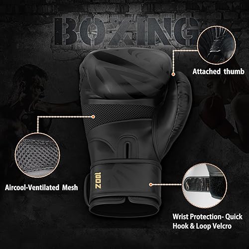 Miniatura 4 de Dripex Guantes de boxeo para hombres, mujeres y jóvenes, guantes de entrenamiento de boxeo para entrenamiento de bolsas pesadas, Muay Thai,