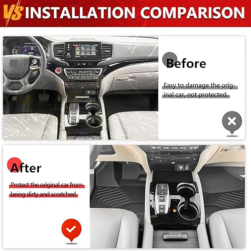 Miniatura 2 de Xipoo Tapete de carga compatible con Honda Pilot 2016-2022, tapete para maletero de 8 pasajeros con alfombrilla de respaldo de repuesto para Honda