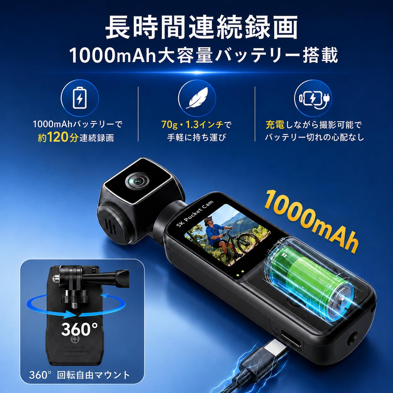 Amazon | ZAIDER アクションカメラ 小型 Vlogカメラ 自撮り ボディ