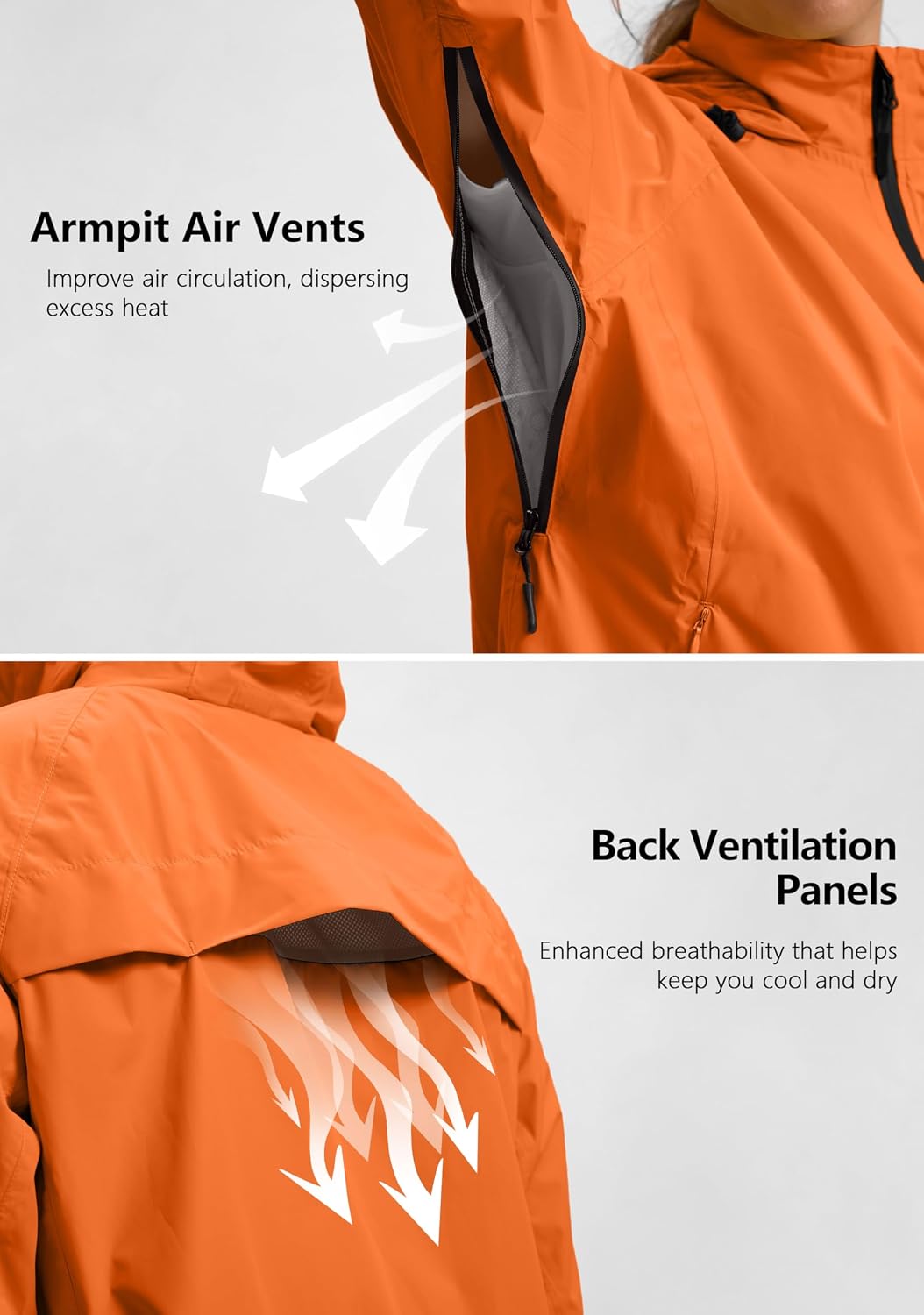 Bikewa Women's Cycling Rain Jackets Waterproof Windbreaker Lightweight Running Windproof Reflective Jacket Packable Hooded image 4