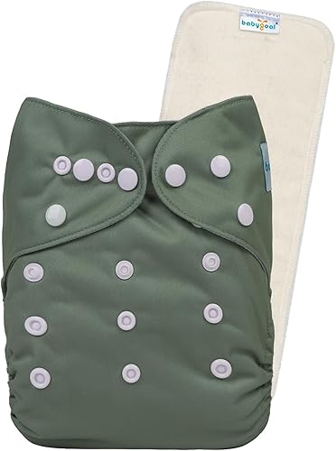Miniatura 8 de babygoal Pañal de tela reutilizable con inserto para bebés niños y niñas de 8 a 35 libras, pañal ajustable y lavable Azul