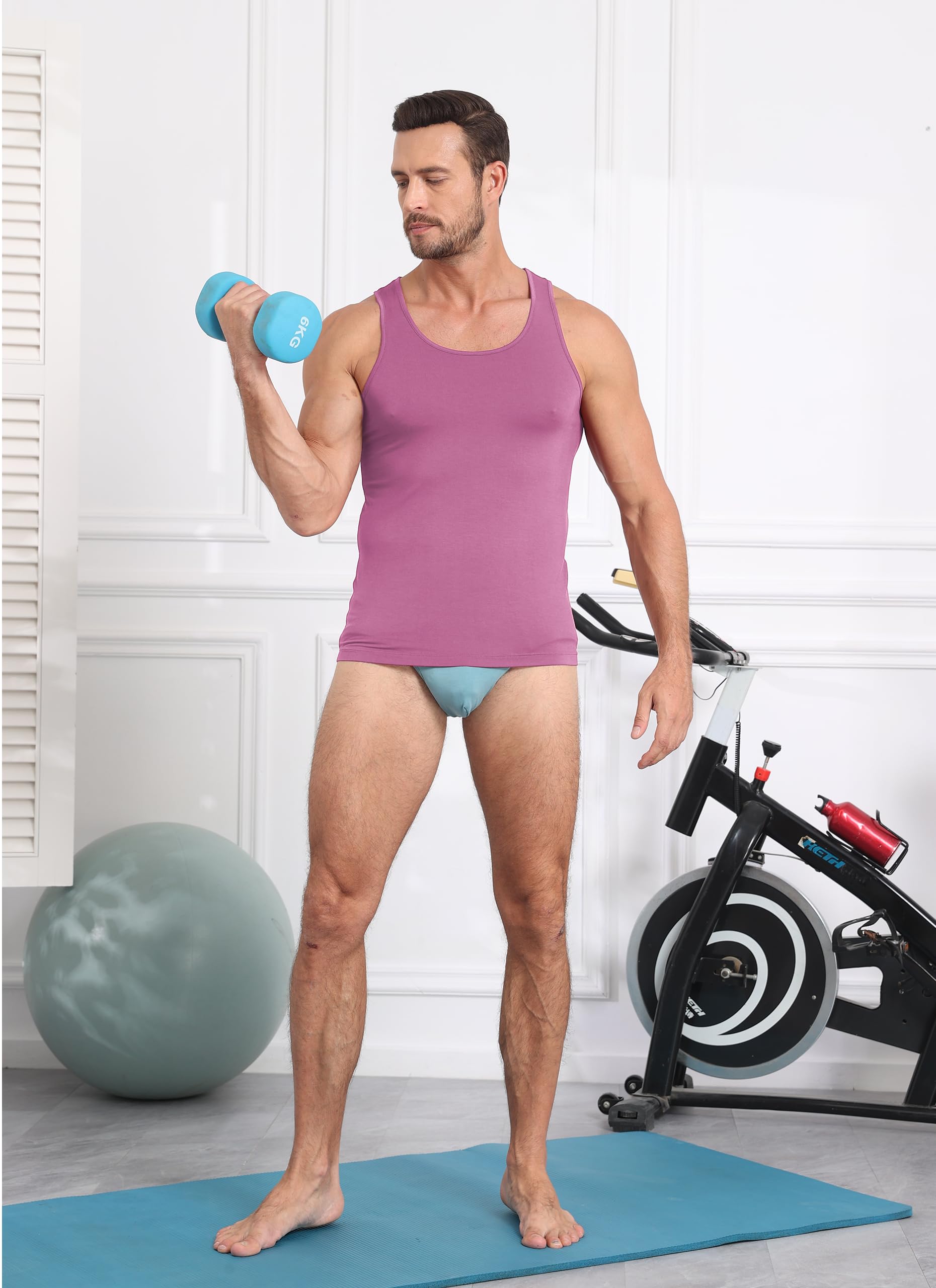 EA'S SECRET 3/5er Pack Bambus Unterhemd Herren Tank top Unterhemden Classic Rundhalsausschnitt Tank Top Herren Weich Arbeitstshirts