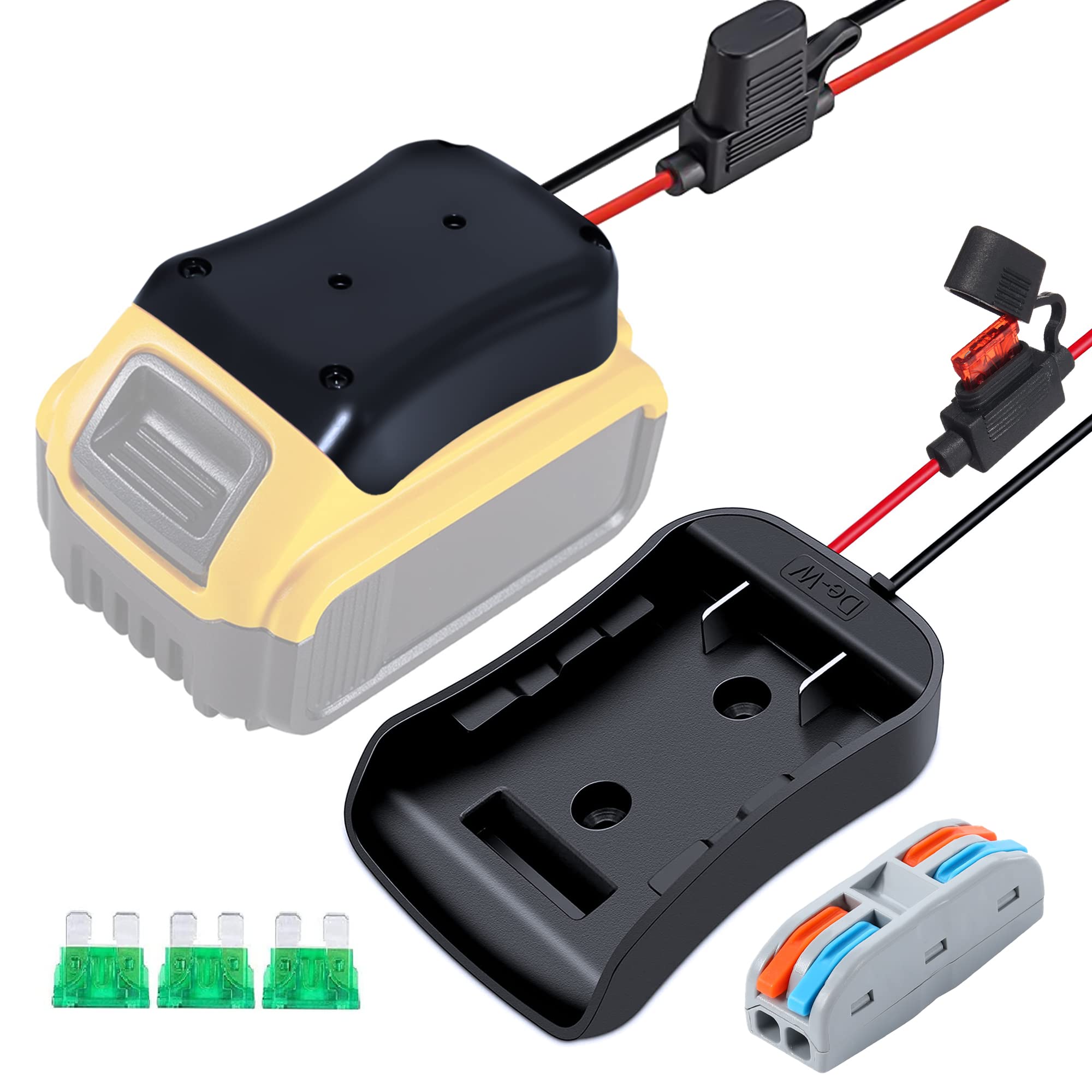 Buy HSYFUNA Battery Adapter for DeWALT Power Wheels Adaptor,With Fuse