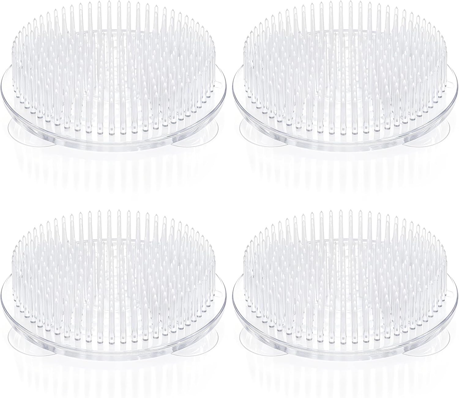 Hadnves 4 Pcs Clear Plastic Flower Frog Pins Round Flower Holder Flowers Arrangement Tool Flowers Frog Fixed Tools for Arrangements Vase Floral Arrangement Wedding Plant Decoration