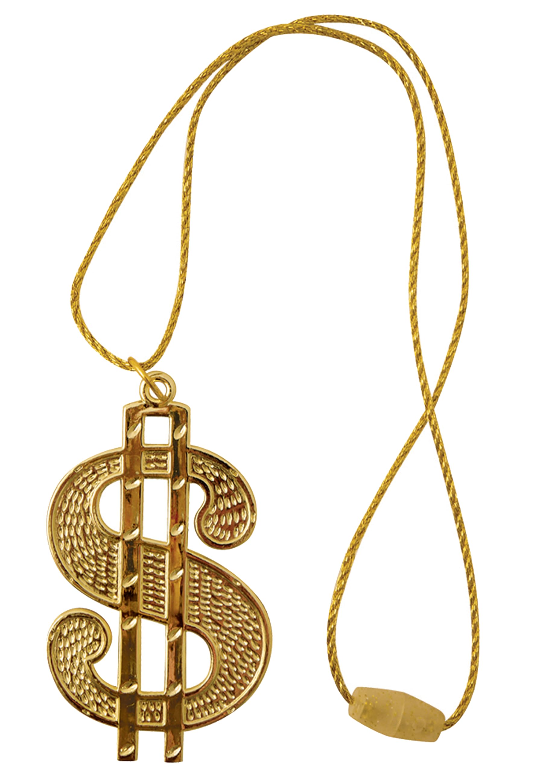 labreeze Gold Dollar Necklace 11cm with 67 Cm Cord Gangster Rapper Medallion Fancy Dress Costume Accessory