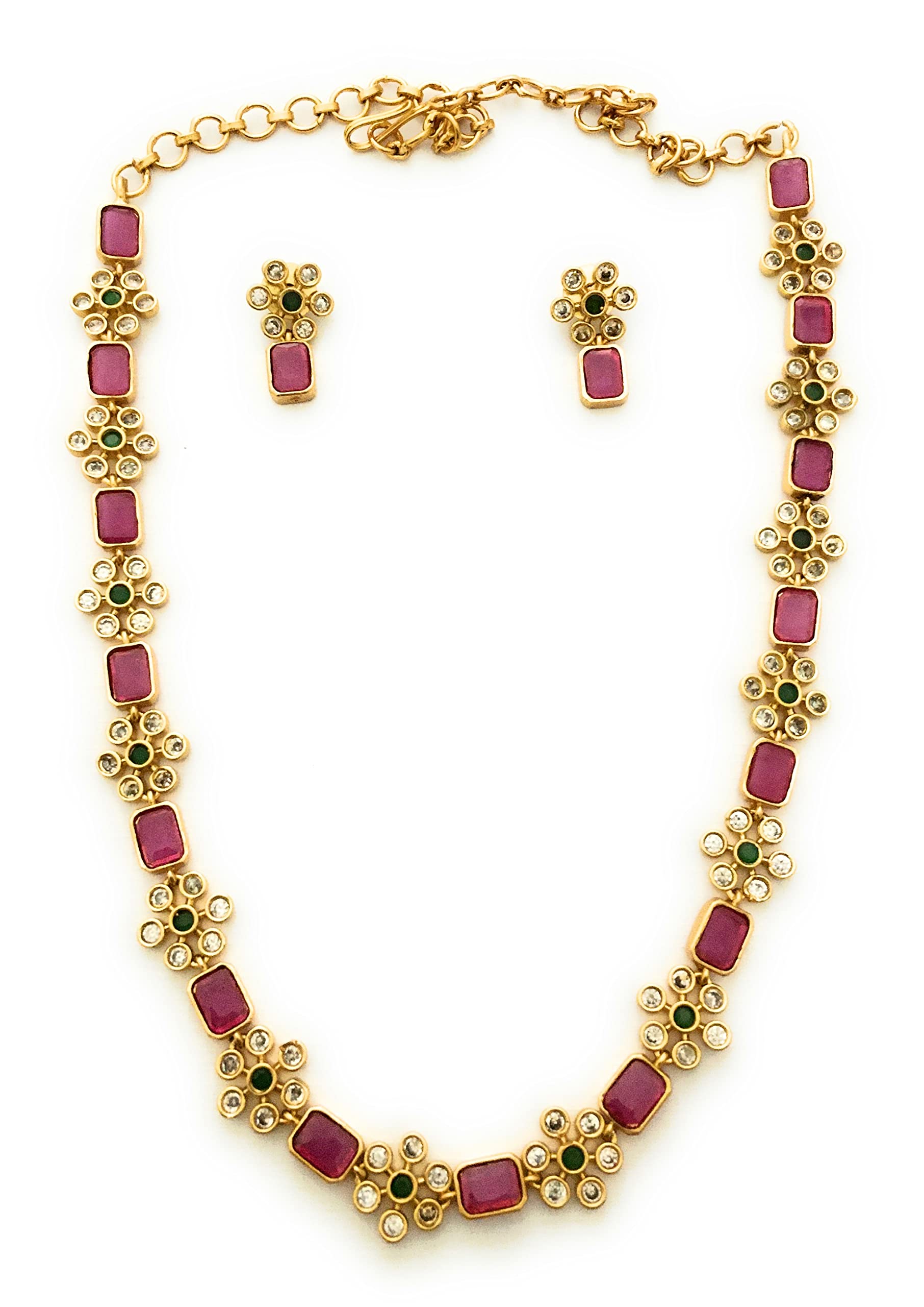 Sasitrends Traditional Gold Plated AD Stone Studded Necklace Jewellery Set for Women and Girls (B0B8ZRKL9X) Amazon Price History, Amazon Price Tracker