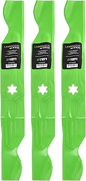 8TEN LawnRAZOR Mower Blade for MTD 942-04053C 942-04053B Mulching 3-Pack | Fits MTD Cub Cadet Troy Bilt RZT & LT1050, Replaces 942-04056c