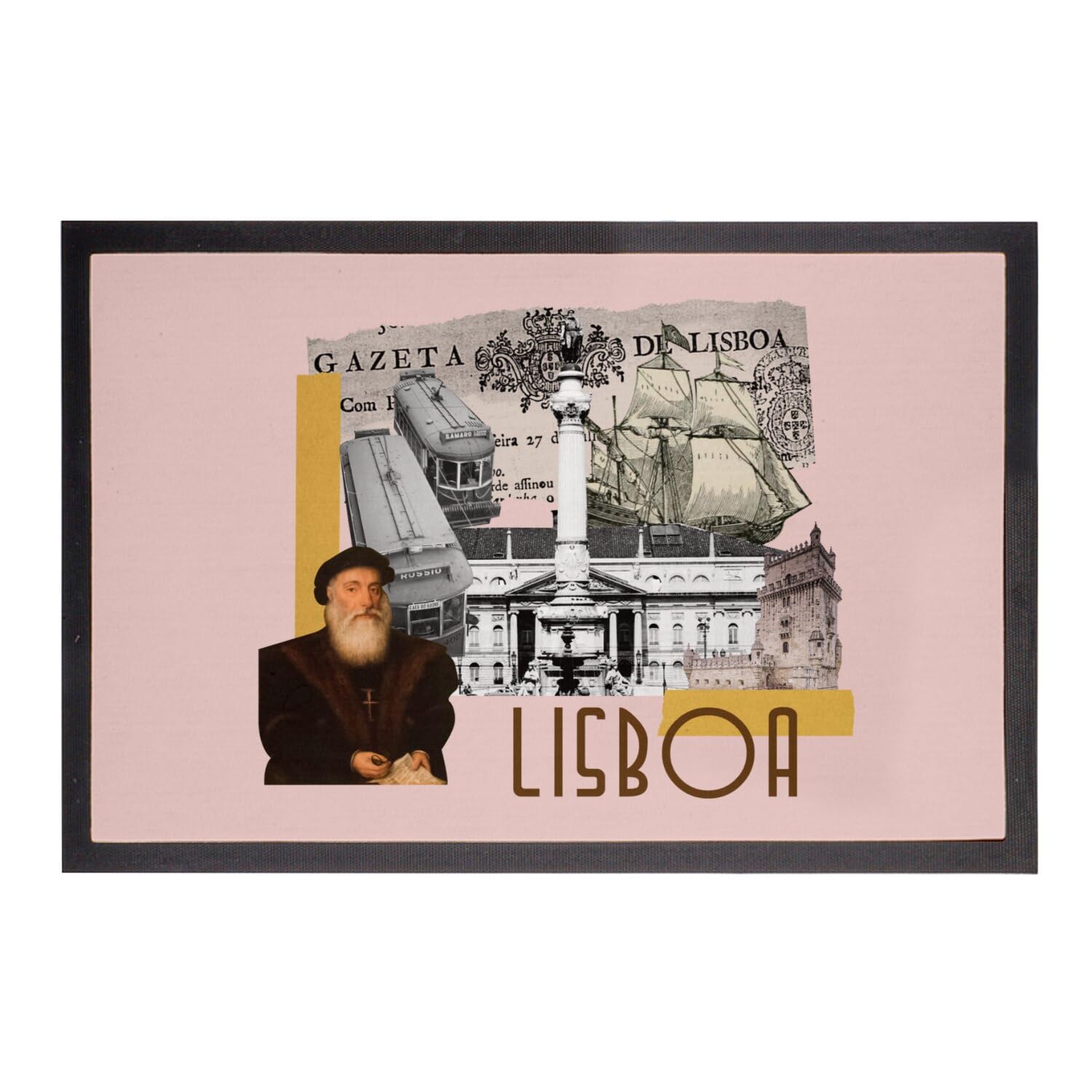 Paillasson rose souvenir Lisbonne Portugal pour decorer votre entree