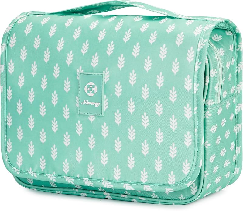 Necessaire de viagem pequena Narwey com gancho, compartimentos e organizador para cosméticos, modelo 5023