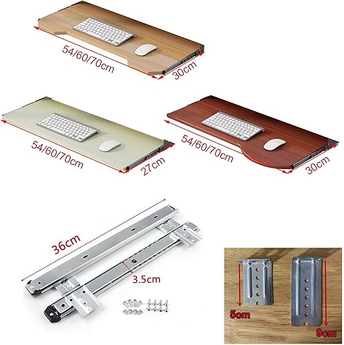 Miniatura 4 de V3VOGUE Extensor de escritorio, bandeja para teclado y cajón debajo del escritorio, estante ergonómico multiusos de almacenamiento, con soporte de