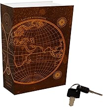 Hemisphäre Booksafe mit Vintage Weltkarte - THE WORLD Geheimversteck für Reisende mit nostalgischem Charme