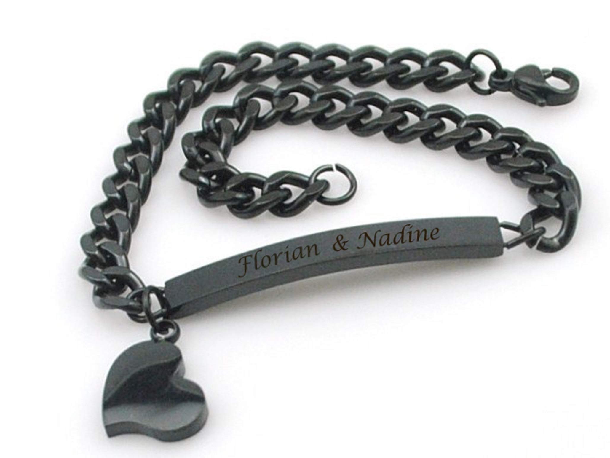 ID Edelstahl Armbänder mit Gravur nach Wunsch Partnerarmbänder Nr.3 mit Box NEU