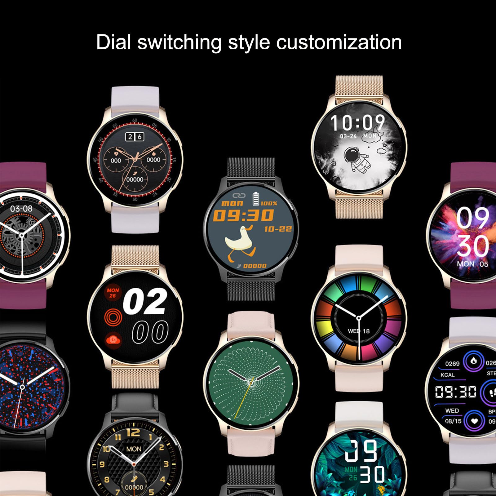 Smartwatch Damski Z Funkcją Telefonu 1,32" Zegarek Fitness Tracker Z Sportowymi Zegarkami Wodoszczelność IP68 Częstotliwość Uderzeń Serca 24 H Monitorowanie Snu,F
